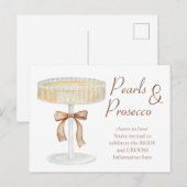Invitation d'amour pour une douche de mariée Perle (Devant / Derrière)