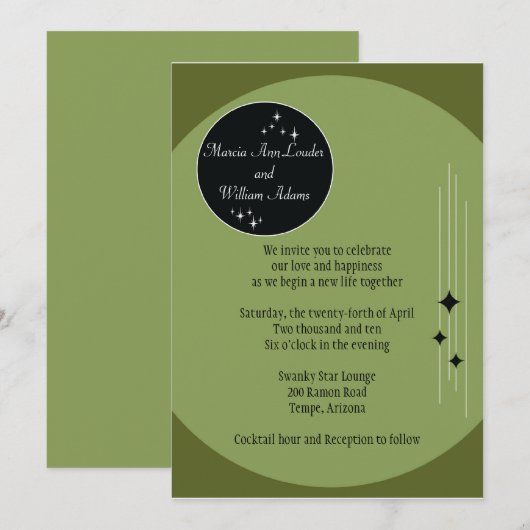 Invitation d'Amsterdam :Olive (Devant / Derrière)