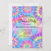 Invitation Dance Birthday Party Tie Dye Glow Dance Disco (Devant)