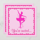 Invitation Dance Considérant : Ballerina en rose (Devant / Derrière)