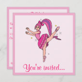 Invitation Dance Considérant Ballet : Ballerina avec Bow (Devant / Derrière)