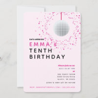 Dance Disco Ball Retro Anniversaire Rose Black Par
