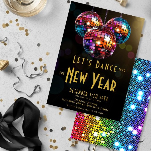 Invitation Dance Disco Nouvel An