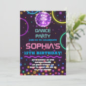Invitation Dance Party Anniversaire Rainbow Disco Disco Ball (Debout devant)