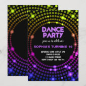 Invitation Dance Party Disco 80s Disco Ball Girls Anniversair (Devant / Derrière)