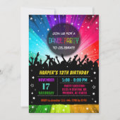 Invitation Dance Party Invitation, Disco Party Anniversaire (Devant)