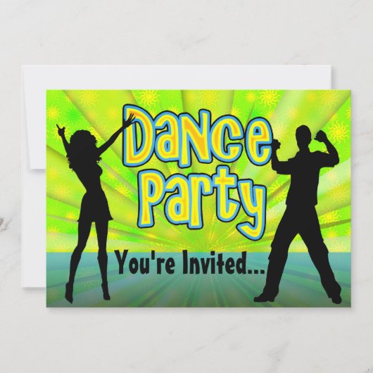 Invitation Dance Party, Neon Green/Black (Devant)