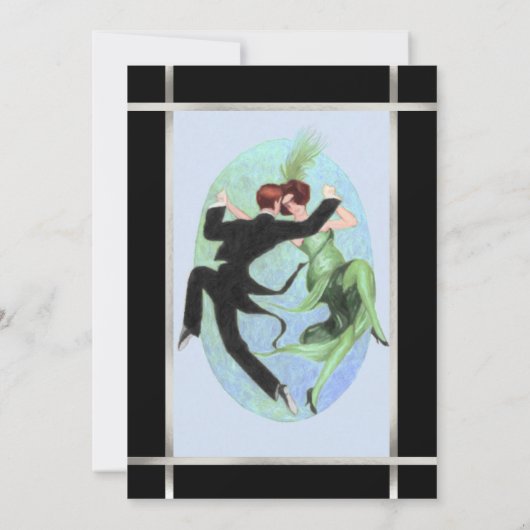 Invitation Dancing Couple Cocktail Party des années 20 (Dos)