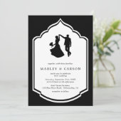 Invitation Dancing Couple Illustration noir blanc Mariage (Debout devant)