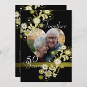 Invitation Dancing Daisies/ 50e Anniversaire (Devant / Derrière)