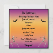 Invitation Dancing des squelettes amusants Fête d'Halloween (Dos)