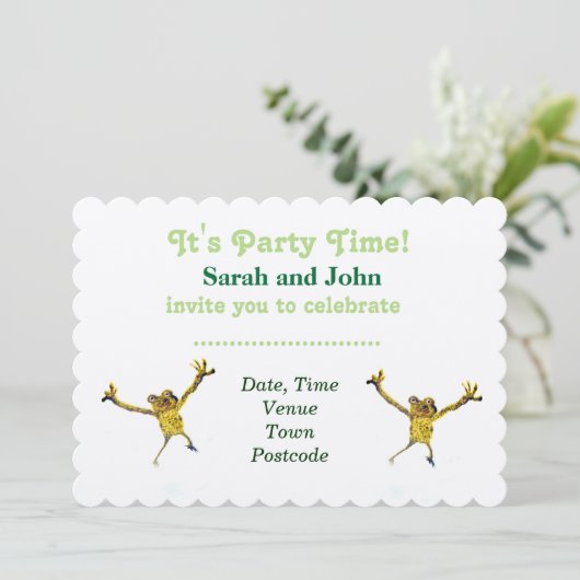 Invitation Dancing Frog Party Animal (Debout devant)