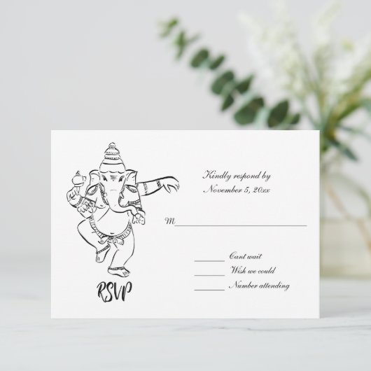 Invitation Dancing Ganesh | Indian Wedding RSVP (Debout devant)
