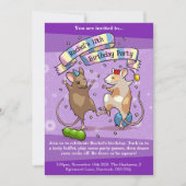 Invitation Dancing Mice Âge et nom Bonne fête d'anniversaire (Devant)