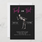 Invitation Dancing Skeleton Adulte Girls Halloween Party Blac (Devant)
