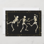 Invitation Dancing Skeleton Black Gold Halloween Party (Dos)