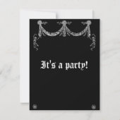 Invitation Dancing Skeleton Garland Goth Mariage (Devant)