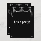 Invitation Dancing Skeleton Garland Goth Mariage (Devant / Derrière)