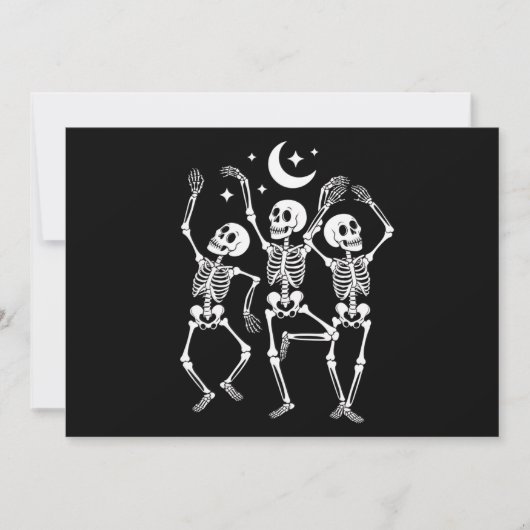 Invitation Dancing Skeleton Joyeux Halloween Skull d'automne (Devant)