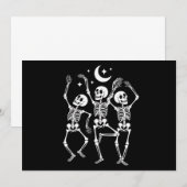 Invitation Dancing Skeleton Joyeux Halloween Skull d'automne (Devant / Derrière)
