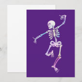 Invitation Dancing Skeleton Watercolor (Devant / Derrière)