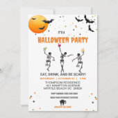 Invitation Dancing Skeletons Cocktail Halloween Party (Devant)