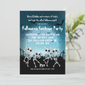 Invitation Dancing Skeletons Halloween Costume Party (Debout devant)