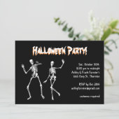 Invitation Dancing Skeletons Halloween Costume Party Invitati (Debout devant)