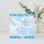 Invitation Dancing Starfish Ocean Blue Summer Fête des mariée (Debout devant)