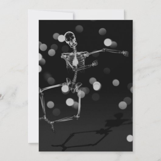 Invitation Dancing X-Ray Skeleton - Noir & Blanc (Devant)