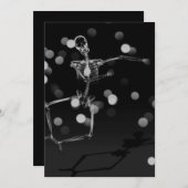 Invitation Dancing X-Ray Skeleton - Noir & Blanc (Devant / Derrière)