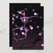 Invitation Dancing X-Ray Skeleton - Rose (Devant / Derrière)