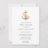 Invitation d'Ancre d'or de bande d'Fête des mariée (Devant)