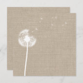 Invitation Dandelion à l'invitation de Burlap Blank (Devant / Derrière)