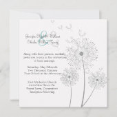 Invitation Dandelion blanc et gris (Devant)