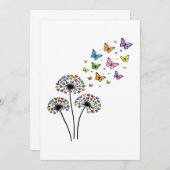 Invitation Dandelion butterfly flow (Devant / Derrière)