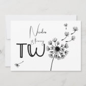 Invitation Dandelion deuxième anniversaire (Devant)