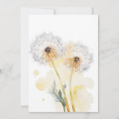 Invitation Dandelion Dîner de répétition Mariage (Dos)