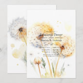Invitation Dandelion Dîner de répétition Mariage (Devant / Derrière)