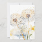 Invitation Dandelion Dîner de répétition Mariage Code QR (Devant)
