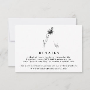 Invitation Dandelion Flower Boho Clear Détails du Mariage