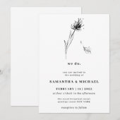 Invitation Dandelion Flower Clear Indie Botanique nous faison (Devant / Derrière)