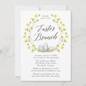 Invitation Dandelion jaune Brunch de Pâques (Devant)