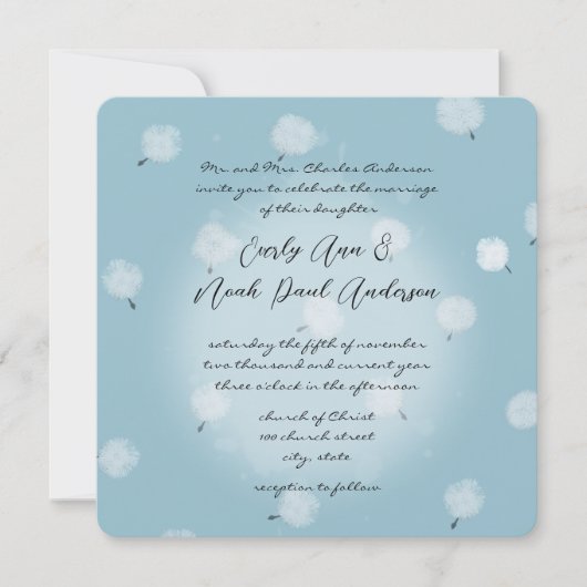 Invitation Dandelion lunaire (Devant)