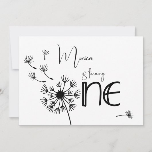 Invitation Dandelion premier anniversaire (Devant)