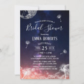 Invitation Dandelion soufflant Lune & Étoiles Fête des mariée (Devant)
