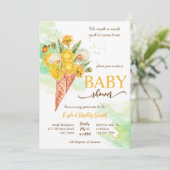 Invitation Dandelion souhaite baby shower (Debout devant)