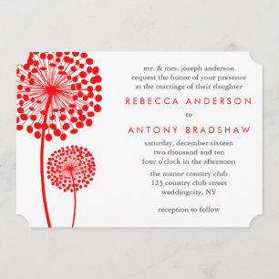Invitation Dandelion souhaite la bienvenue au Mariage
