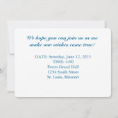 Invitation Dandelion souhaite le Mariage sur Soft Turquoise (Dos)