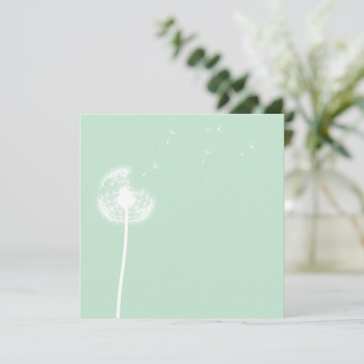 Invitation Dandelion sur l'invitation blank Mint (Debout devant)